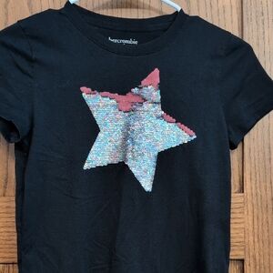 Abercrombie & Fitch Kids Black Tee with Sequin Star